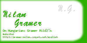 milan gramer business card